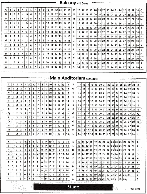 Memorial Hall Theatre Seating Plan