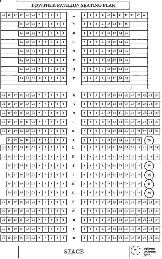 Lowther Pavillion Seating Plan