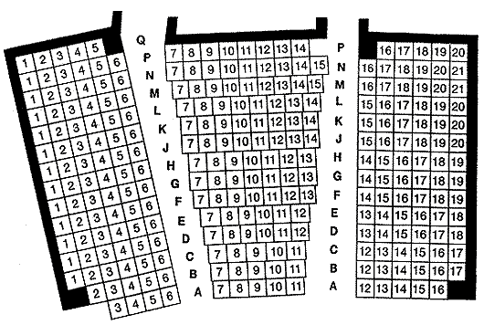 Mumford Theatre, Cambridge Seating Plan