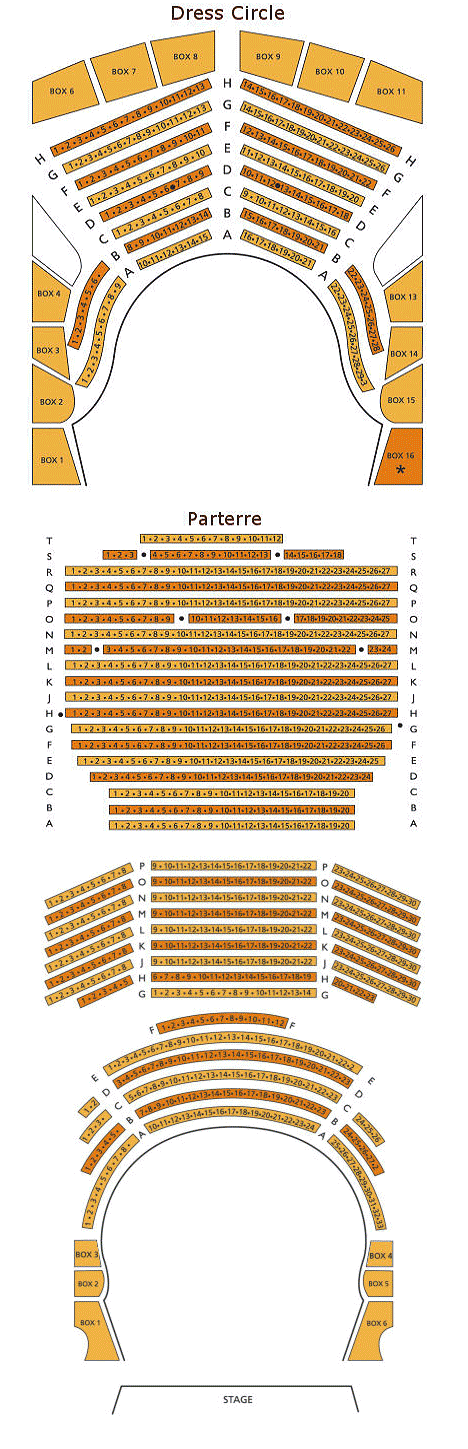 Gaiety Theatre Seating Plan