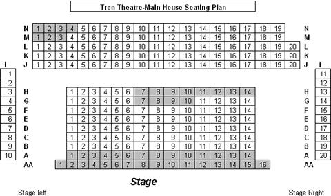 Tron Theatre Seating Plan