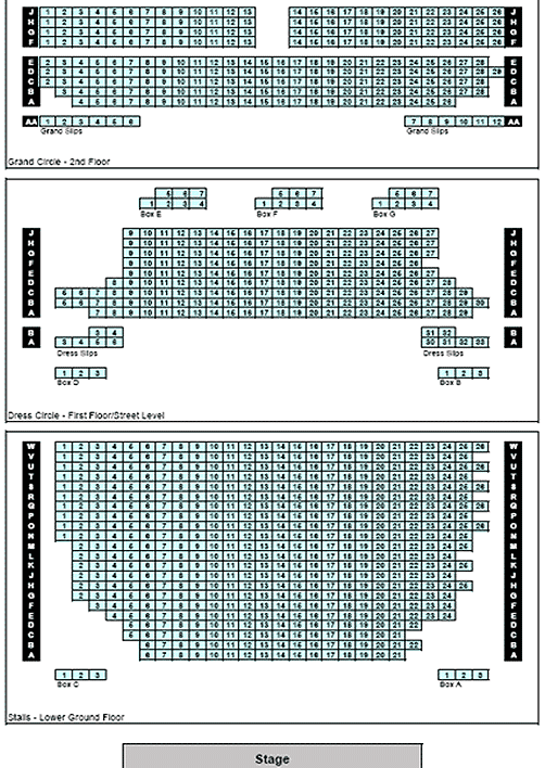 Gielgud Theatre Seating Plan