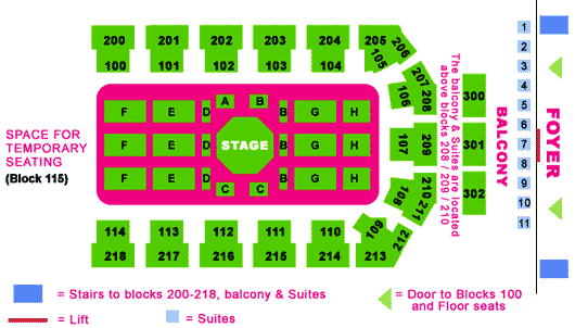 Metroradio Arena Seating Plan