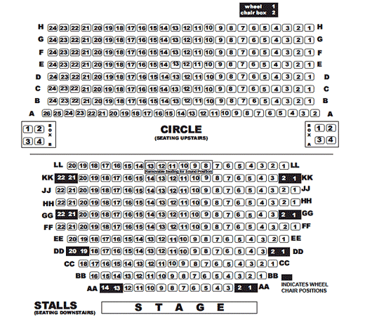 Palace Theatre Seating Plan