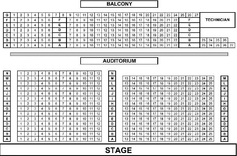 Penyrheal Theatre, Swansea Seating Plan