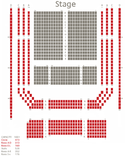 Pyramid & Parr Hall Seating Plan