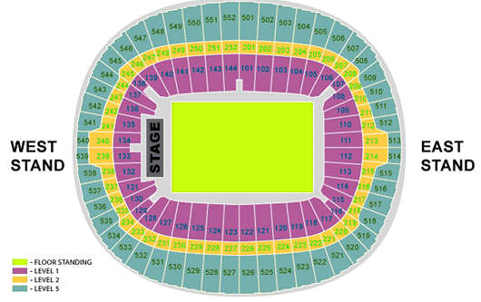 Wembley Stadium Seating Plan