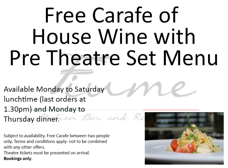 Fiume wolverhampton pre theatre offer