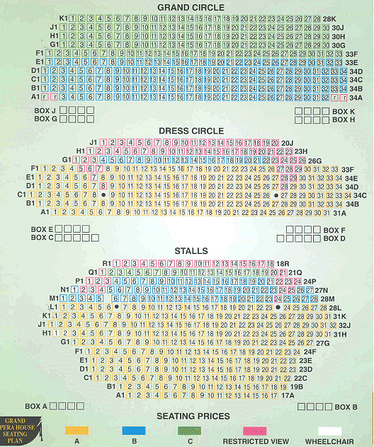 Grand Opera House Seating Plan